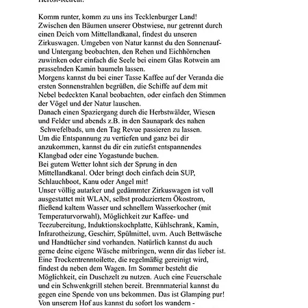 Apartament Kuscheltage Im Zirkuswagen Am Kanal Im Muensterland